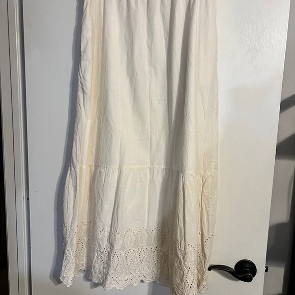 Neuflora Delphi Skirt Cream Embroidered Eyelet Boho Cottagecore Size XL - Picture 6 of 7